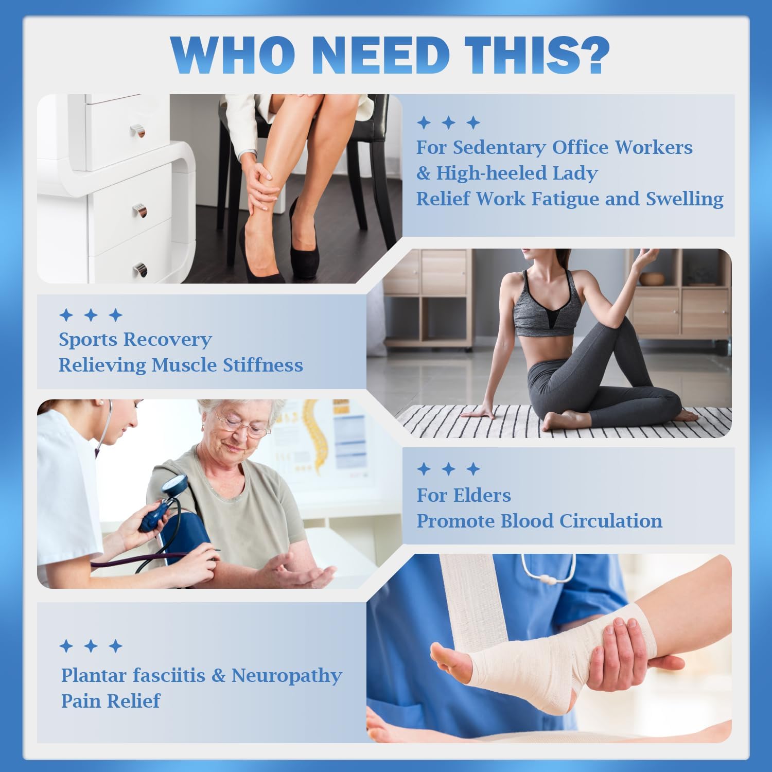 EMS Foot Massager Mat for Neuropathy Pain Relief with 6 Modes X7022