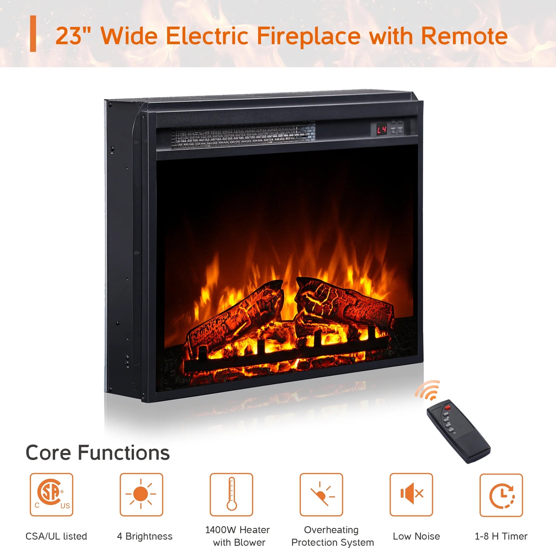 Farmhouse Fireplace TV Stand for 65+ Inch TV, Entertainment Center with Electric Fireplace & Barn Doors Q4240