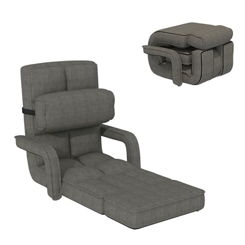 Folding Floor Chair with Adjustable Backrest, Portable Recliner Seat for Adults N6716