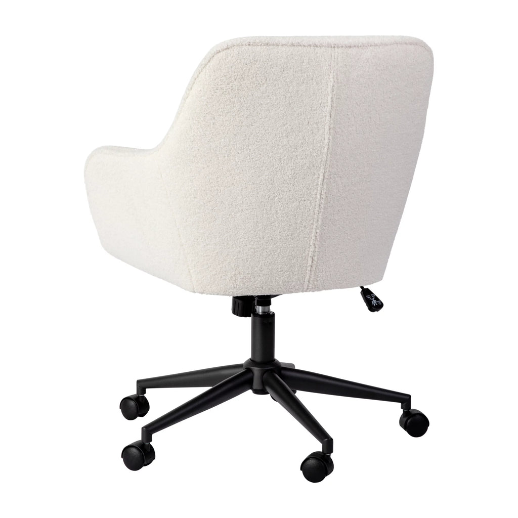 Upholstered Office Chair in White and Bronze D308