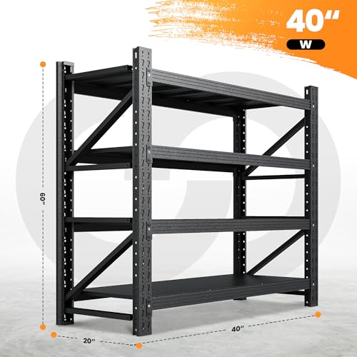 Heavy Duty 4-Tier Metal Garage Shelving Unit, Adjustable Steel Storage Rack D5378