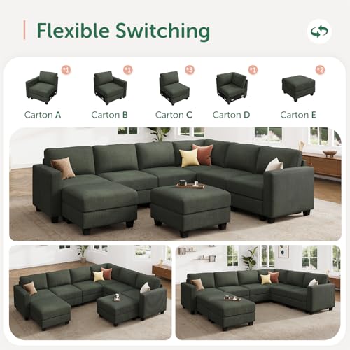 Corduroy Modular Sectional Couch with Storage, L-Shaped, 6 Seater, Dark Gray X823135