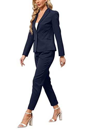 Women's 2 Piece Business Suit Set Slim Fit Blazer Pant N12180