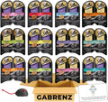Sheba Perfect Portions Pate Wet Cat Food Cuts in Gravy Variety Pack All Flavors, Beef, Chicken, Salmon, Turkey, Tuna, White Fish I 12 Packs (24 Servings)| Plus Toy Mouse and a Cute Gbz Sticker.