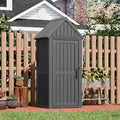 Outdoor Resin Storage Shed with Removable Shelves and Lock X97920