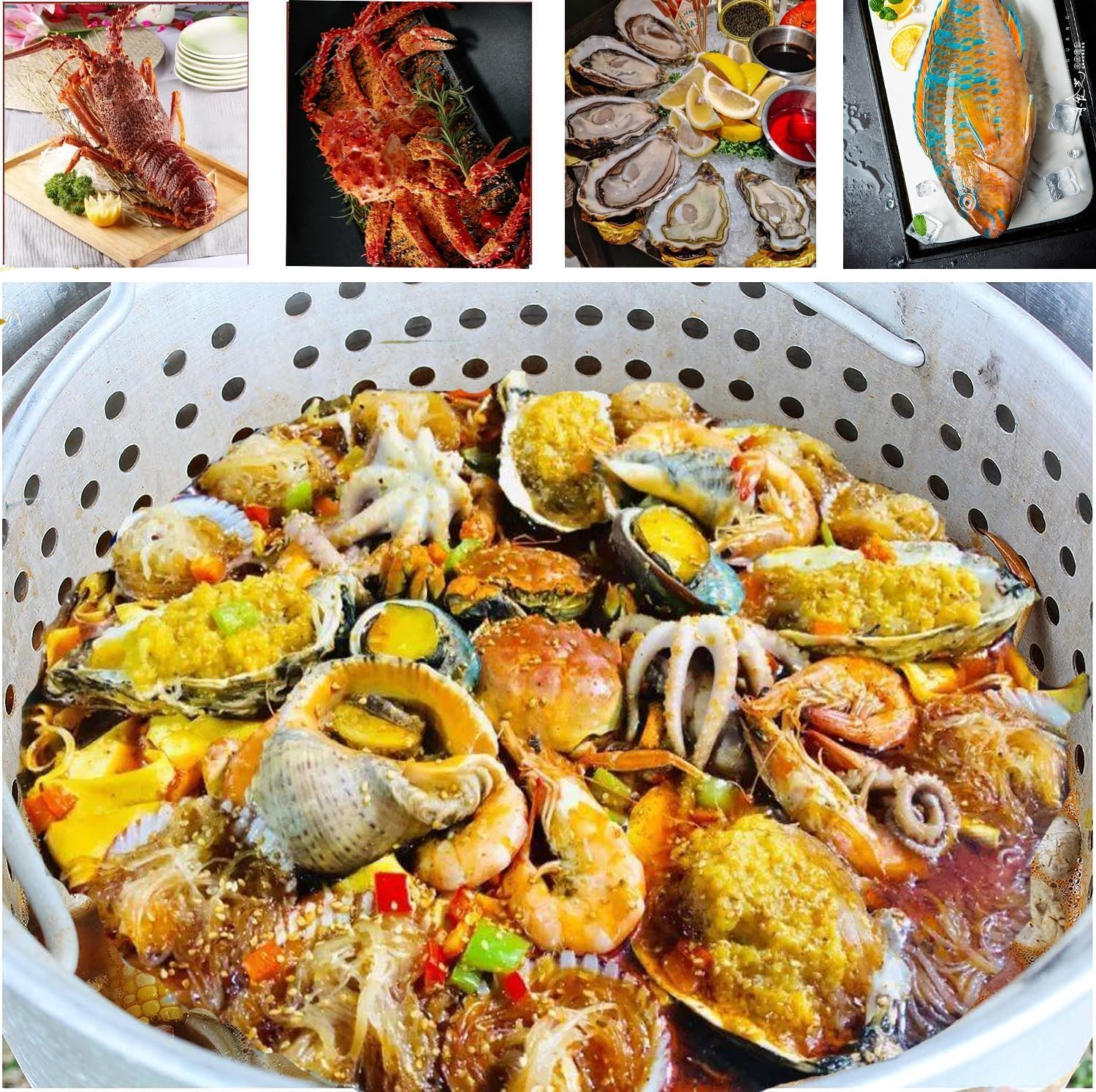 Seafood Boil Pot with Steam Basket and Propane Burner M618437