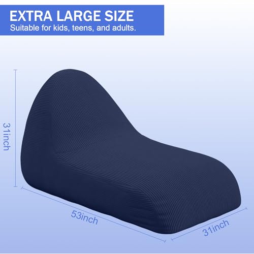 Unicorn Bean Bag Chair for Kids with Filler, Corduroy Floor Lounger, Pink W9694