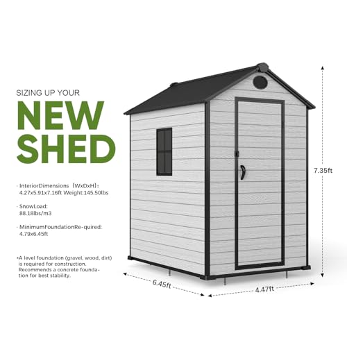 Resin Outdoor Storage Shed with Floor and Lockable Door G844