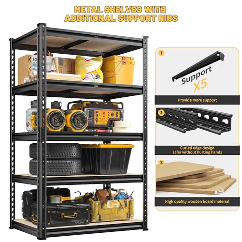 Storage Shelves 6 Tier Heavy Duty Metal Shelving Adjustable L7515