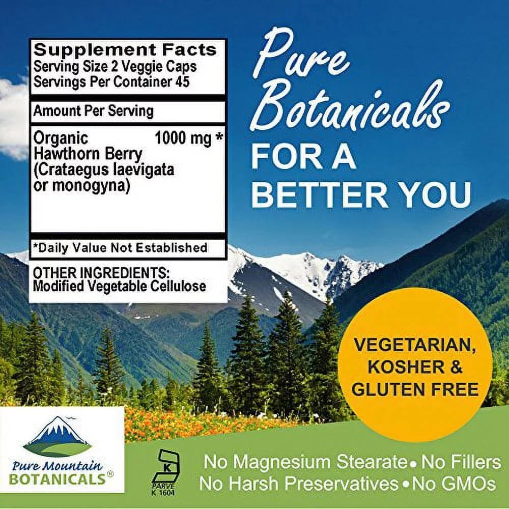 Hawthorn Berry Capsules 1000mg, 90 Vegan Caps V873346
