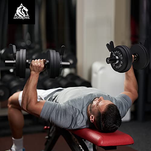Loadable Dumbbells Pairs with Olympic Bar, Heavy Duty for Strength Training N36706