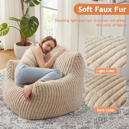 Plush Bean Bag Chair with Armrests for Adults and Teens M473