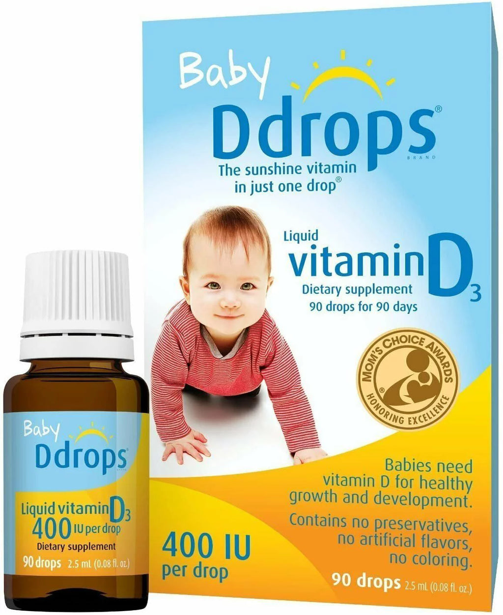 Baby Liquid Vitamin D3 400 IU 90 Drops, 4 Pack C33480