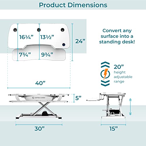 Electric Standing Desk Converter, Height Adjustable Sit to Stand Riser, Dual Monitor Workstation, Black Z74939