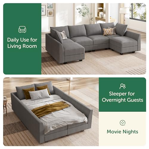 Modular Sectional Sofa with Storage, Grey Z479035