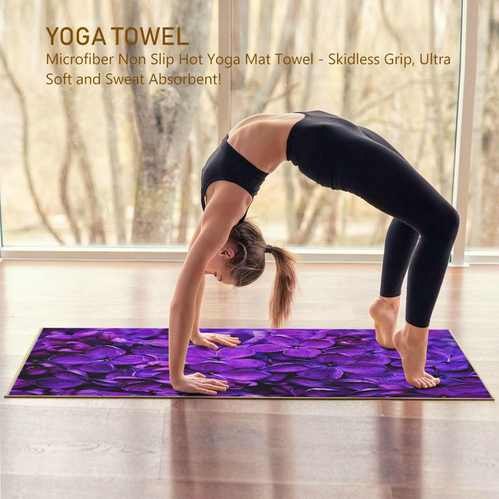 Non Slip Sweat Absorbent Yoga Mat Towel with Storage Bag E4212