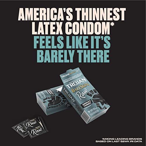 BareSkin Raw Thin Condoms 24 Count with Non-Latex Lubricated Pure Feel Condoms 10ct L6278