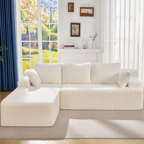 Modular L-Shape Sectional Sofa with Oversized Chaise A47792