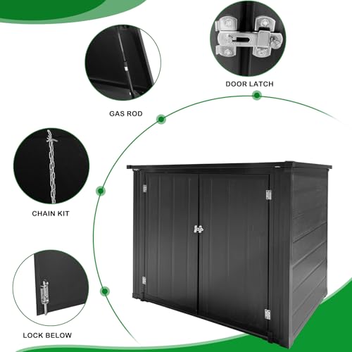 Outdoor Storage Shed, Resin Cabinet with Lockable Weatherproof Design O6489