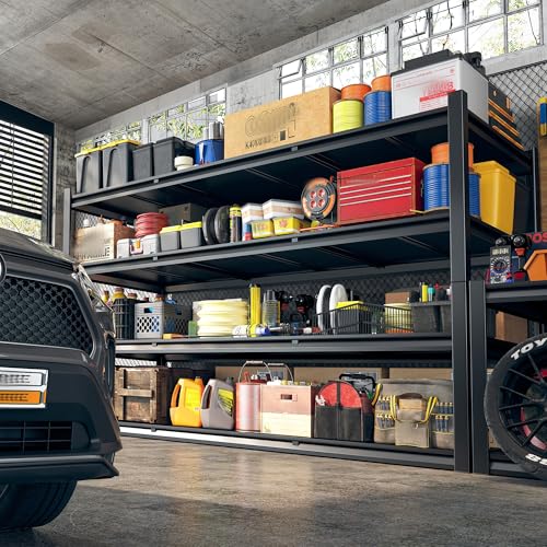 60" W Garage Shelving, 5-Tier Heavy Duty Metal Storage Shelves B8137
