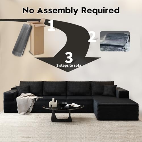 Modular Sectional Sofa with Ottoman, U-Shaped Deep Seat Couch for Living Room O870