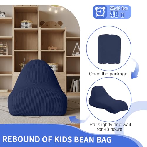Unicorn Bean Bag Chair for Kids with Filler, Corduroy Floor Lounger, Pink W9694
