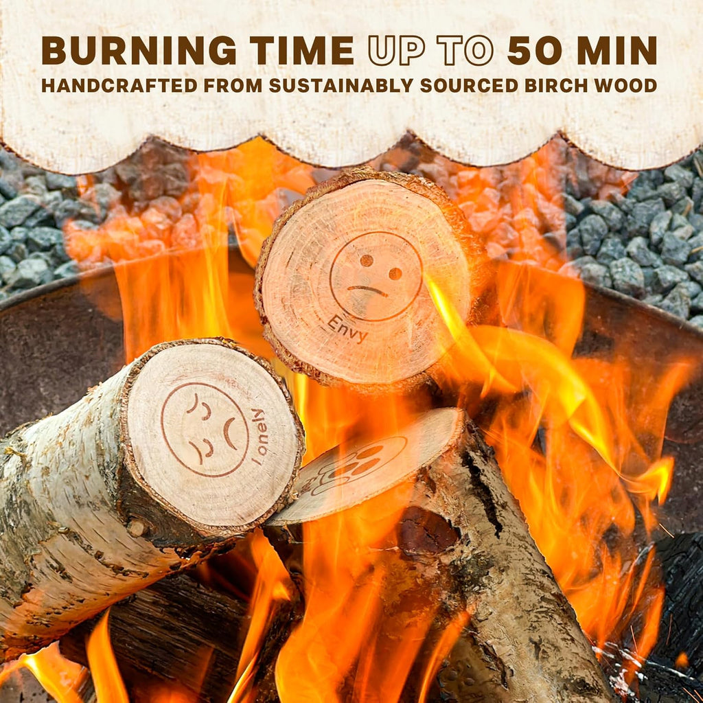 Birch Wood Logs for Fireplace Decoration, Pack of 6 D482