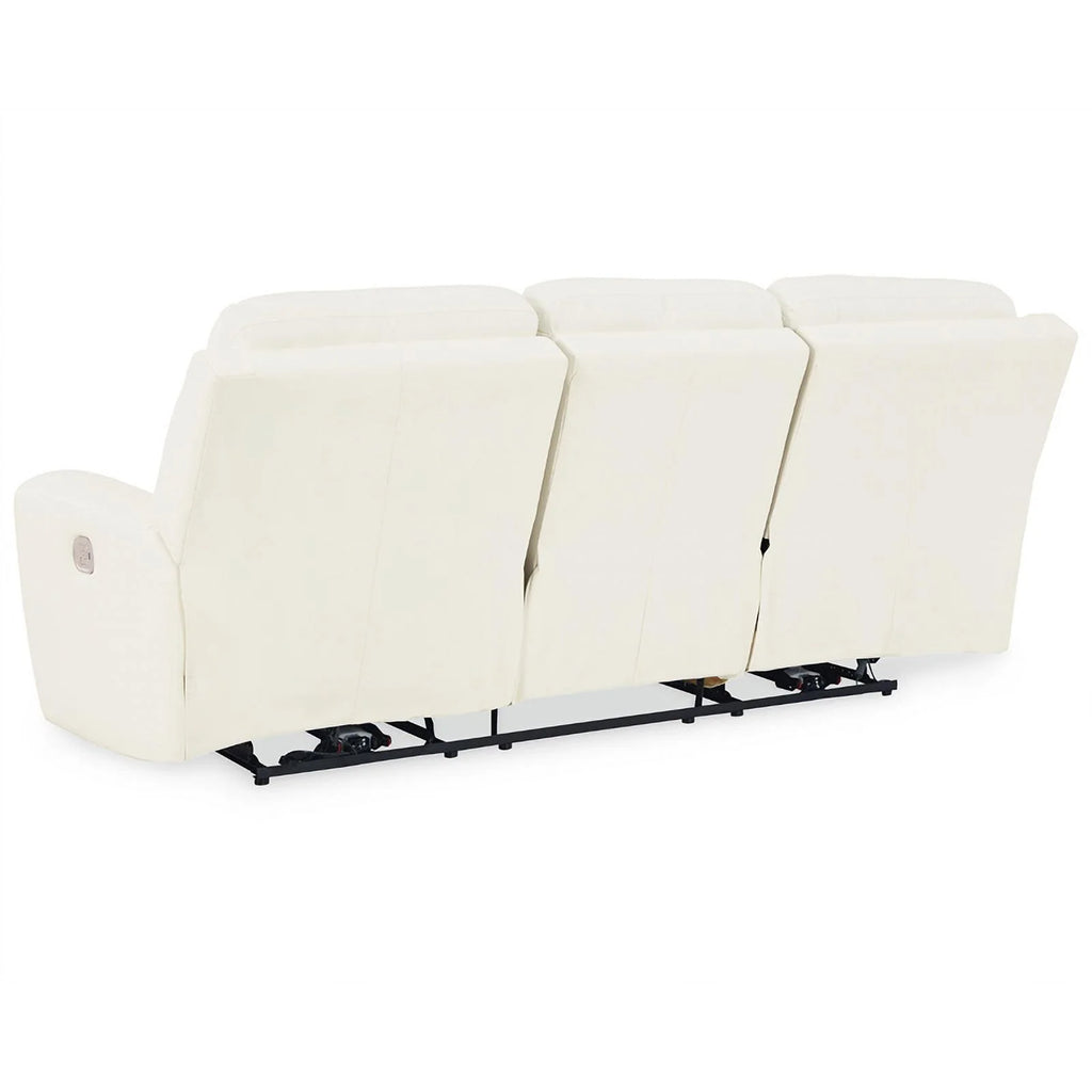 Faux Leather Power Reclining Sofa with Headrest X1378