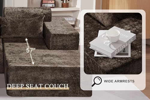 L-Shape Modular Sectional Sofa with Deep Seat, No Assembly Required C597556