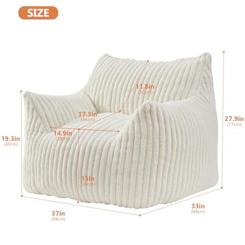 Plush Bean Bag Chair with Armrests for Adults and Teens M473