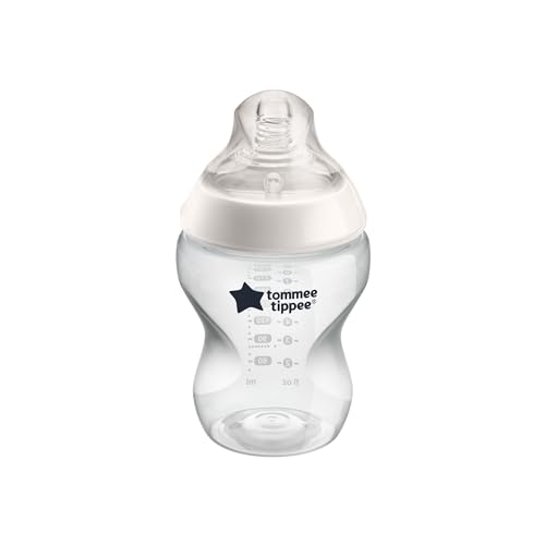 Tommee Tippee Closer to Nature Baby Bottle, Breast-Like Nipple with Anti-Colic Valve, 9oz, 1 Count