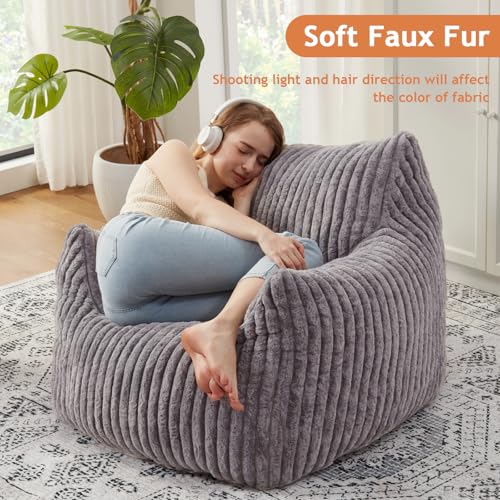 Plush Bean Bag Chair with Armrests for Adults and Teens M473