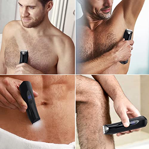 Body Hair Trimmer for Men, Wet/Dry Pubic Trimmer with Ceramic Blade P92963