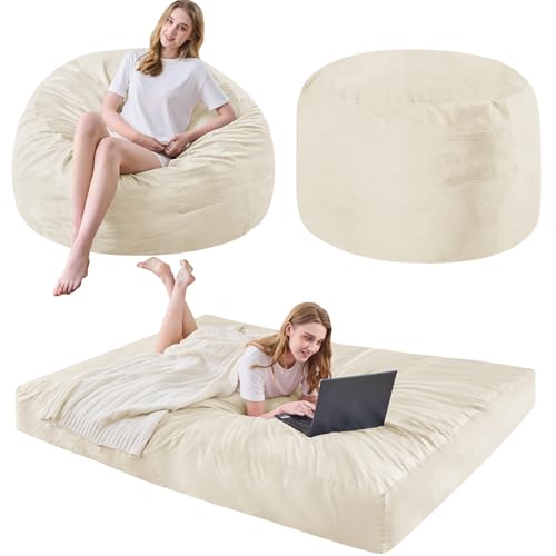 Giant Bean Bag Chair Convertible Bed with Microfiber Cover X2136