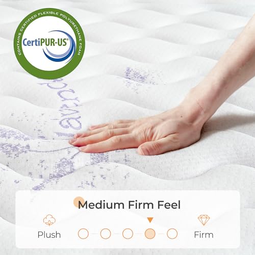 Twin Mattress, 12 Inch Innerspring Hybrid with Memory Foam, Medium Firm U71513