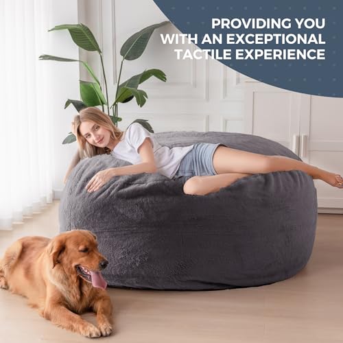 Giant Bean Bag Chair Bed for Adults, Convertible Floor Sofa Mattress R473823