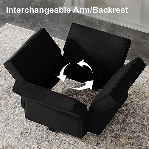 Modular Velvet Sectional Sofa with Chaise Lounge and Storage X4138