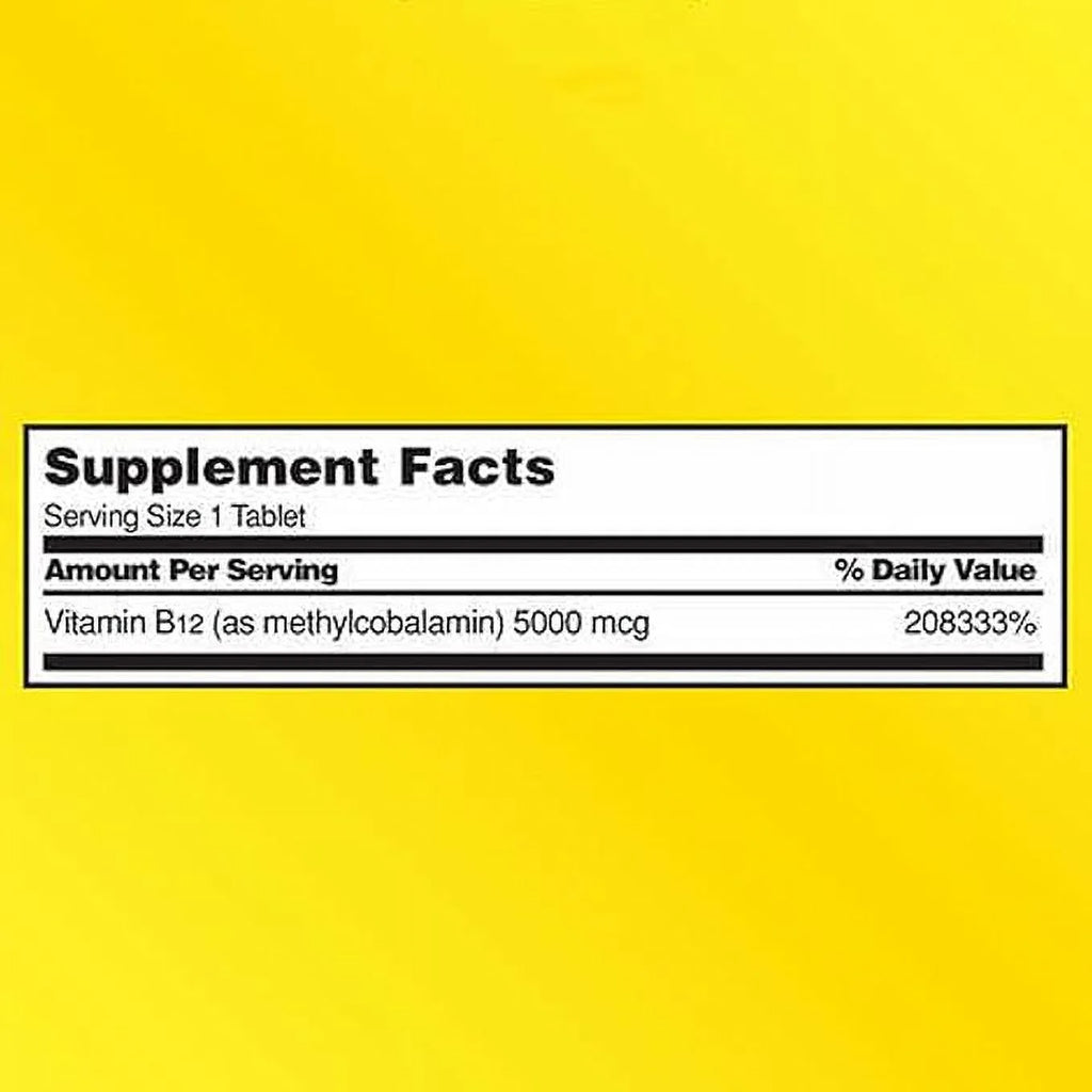 Vitamin B12 5000 mcg Tablets, Cherry Flavored, 300 Count G712