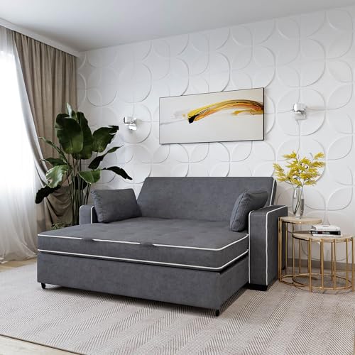 Convertible Sleeper Sofa, Queen Size, Navy Q5867