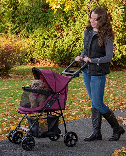 Pet Stroller for Cats and Dogs, Zipperless Entry, Easy Fold A568