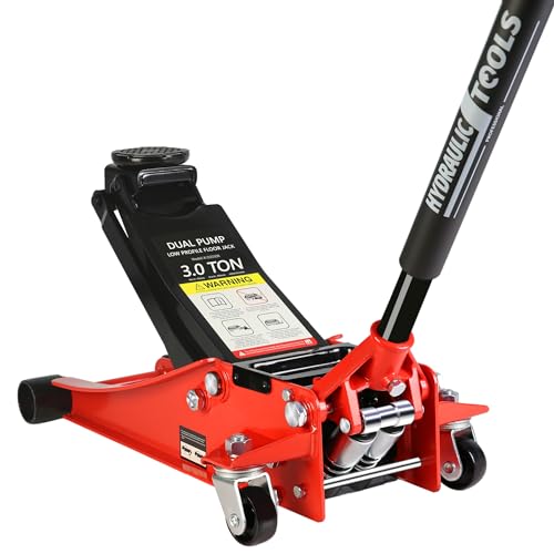 Heavy Duty Hydraulic Floor Jack, Low Profile Steel Racing Jack, 2 Ton Capacity, Blue H1350