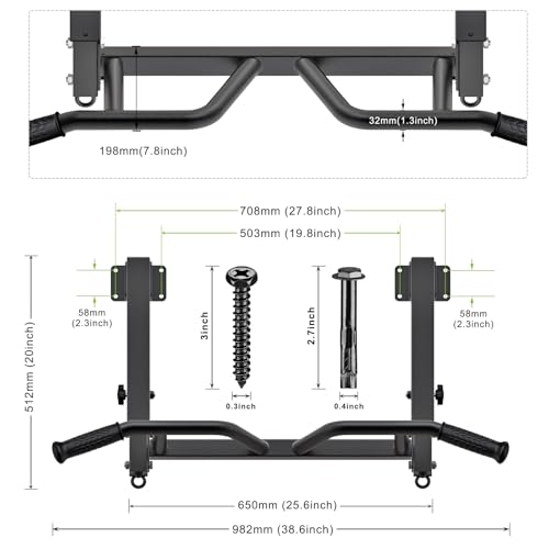 Adjustable Joist Mounted Pull Up Bar with Multi-Angle Grip G4778