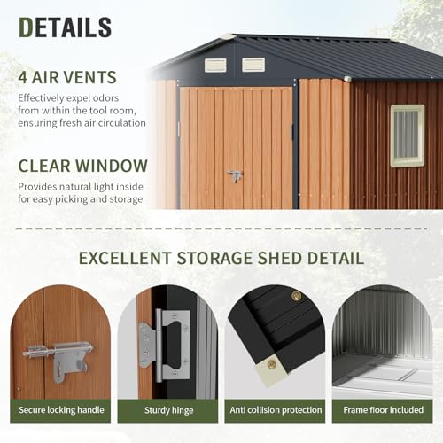 Metal Storage Shed 5x3 ft with Lockable Door for Garden and Backyard B82351
