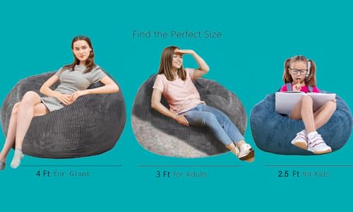 Faux Fur Bean Bag Chair for Adults with Filling Q65946