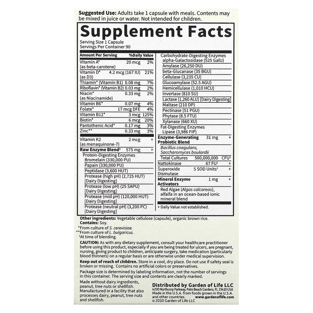 Men’s Digestive Enzymes, 90 Vegetarian Capsules Z6123