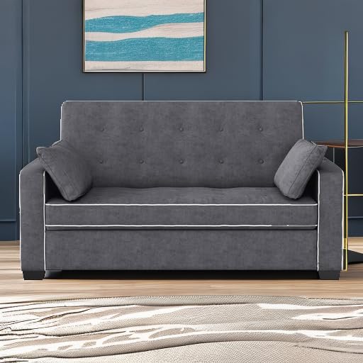 Convertible Sleeper Sofa, Queen Size, Navy Q5867