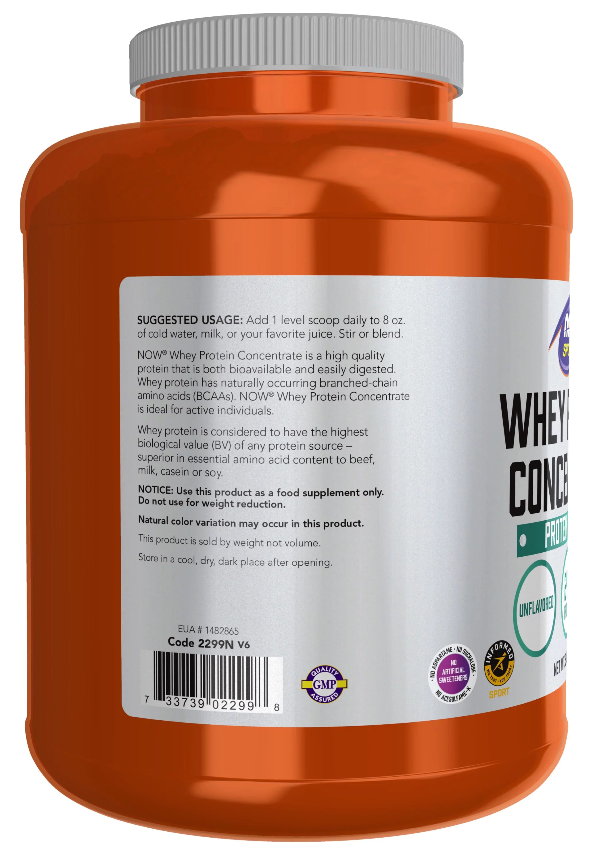 Whey Protein Concentrate Powder, Unflavored, 5-Pound G110