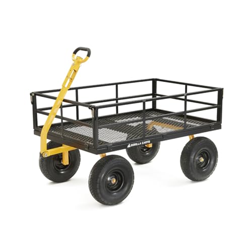 Heavy Duty Steel Mesh Utility Wagon Cart for Outdoor Hauling and Gardening I141134