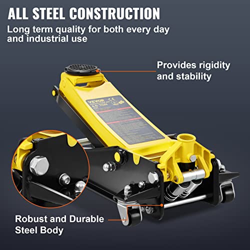 4 Ton Low Profile Steel Racing Floor Jack with Dual Pistons Quick Lift Pump X690