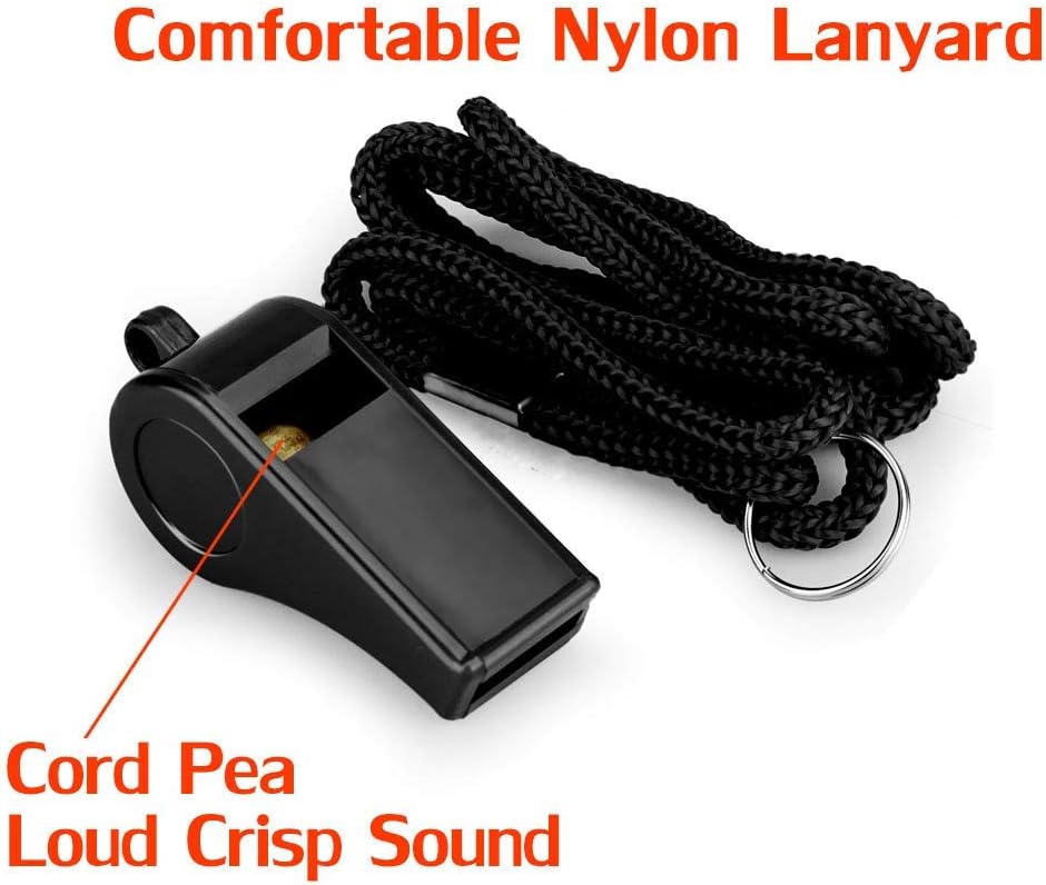 3 Packs Plastic Sports Whistles with Lanyard, Loud Crisp Sound B409